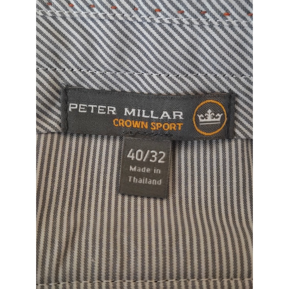 Men's size 40 pants Peter Millar Crown Sport Black Flat front Polyester - Picture 3 of 9